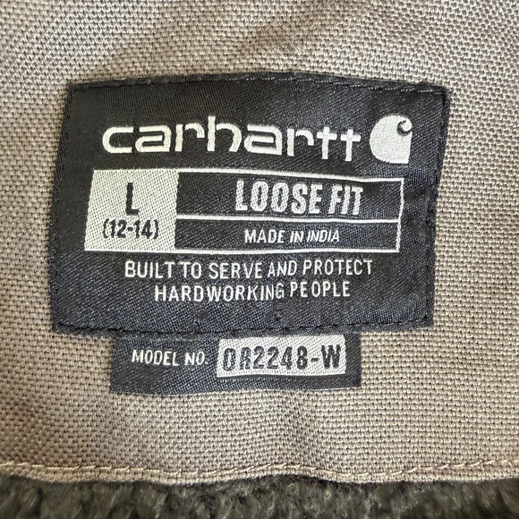 Carhartt Womens Large Brown Iconic Washed Duck Sierra Jacket Sherpa Lined Coat - Picture 5 of 9